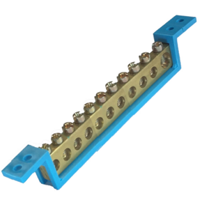 Barramento Steck neutro 11term 89mm azul SBN11