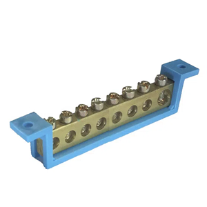 Barramento Steck neutro 8term 89mm azul SBN8
